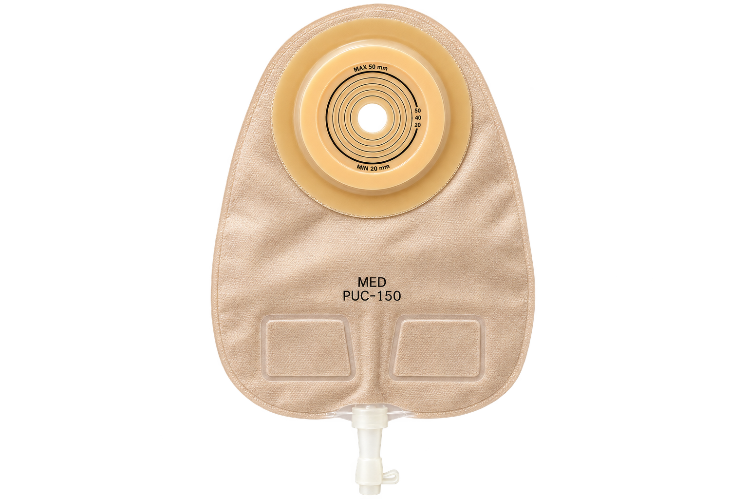 MED One piece Convex transparent urostromy bag 50mm