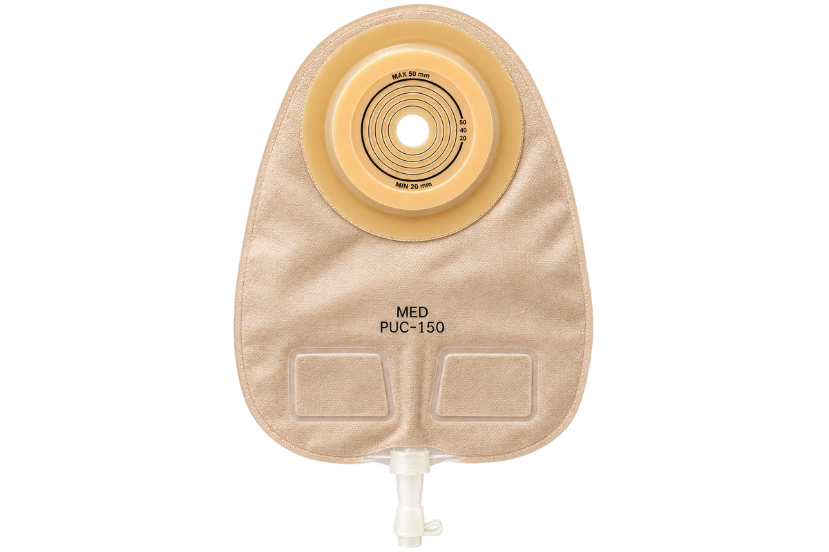 MED One piece Convex transparent urostromy bag 50mm