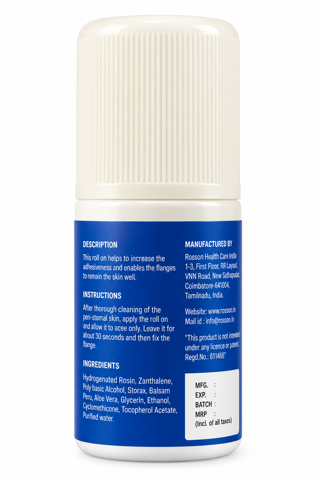 Xtra-grip adhesive enhancer roll-on rosson