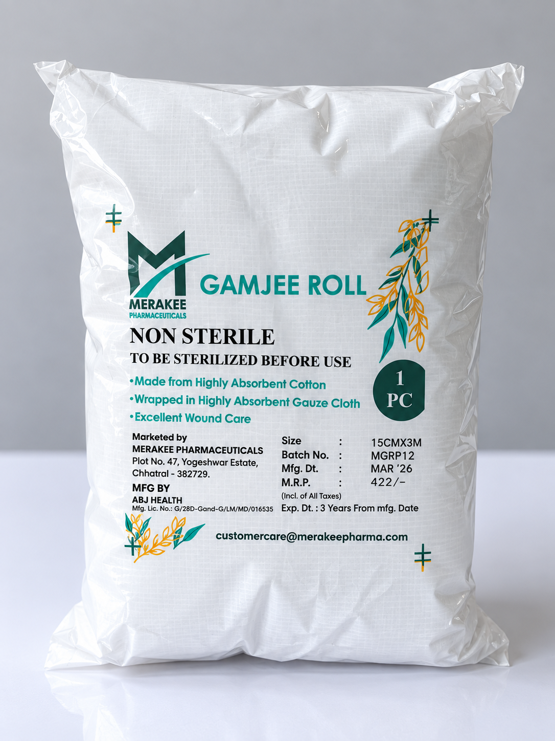 Gamjee roll non sterile 15cmx3m