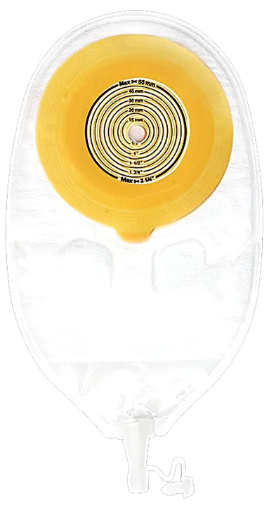 MED One Piece Transparent Uro Bag with Spiral Adhesive 10-55mm